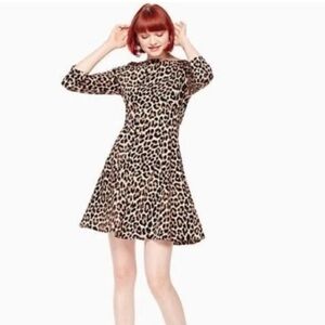 Kate Spade 3/4" Sleeve Leopard Print Ponte Dress!